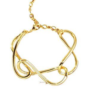 Jackie Mack Gold Tone Lumi Link Bracelet Women's Costume Jewelry $128 NEW